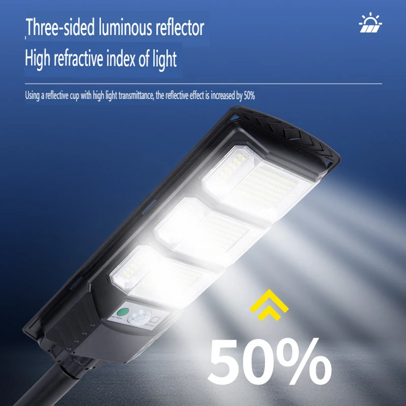 LED Solar Lights Outdoor Waterproof Motion Sensor Street Lighting With 3 Mode for Garden Patio Path Remote Control Yard Light