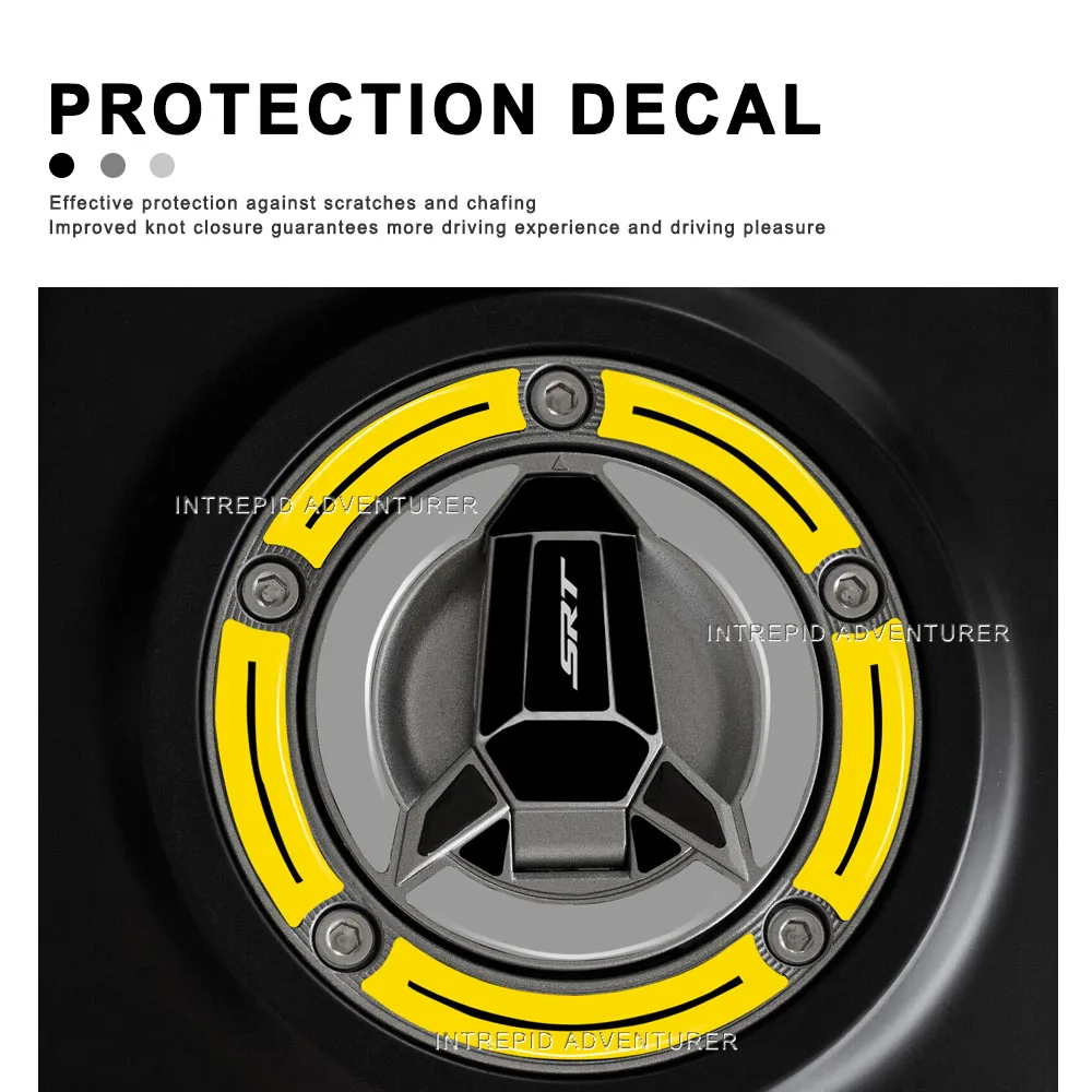 For SRT 800 SX 2024 Yellow Motorcycle Side fuel tank pad Protection Sticker 3D Gel Resin Sticker waterproof Kit