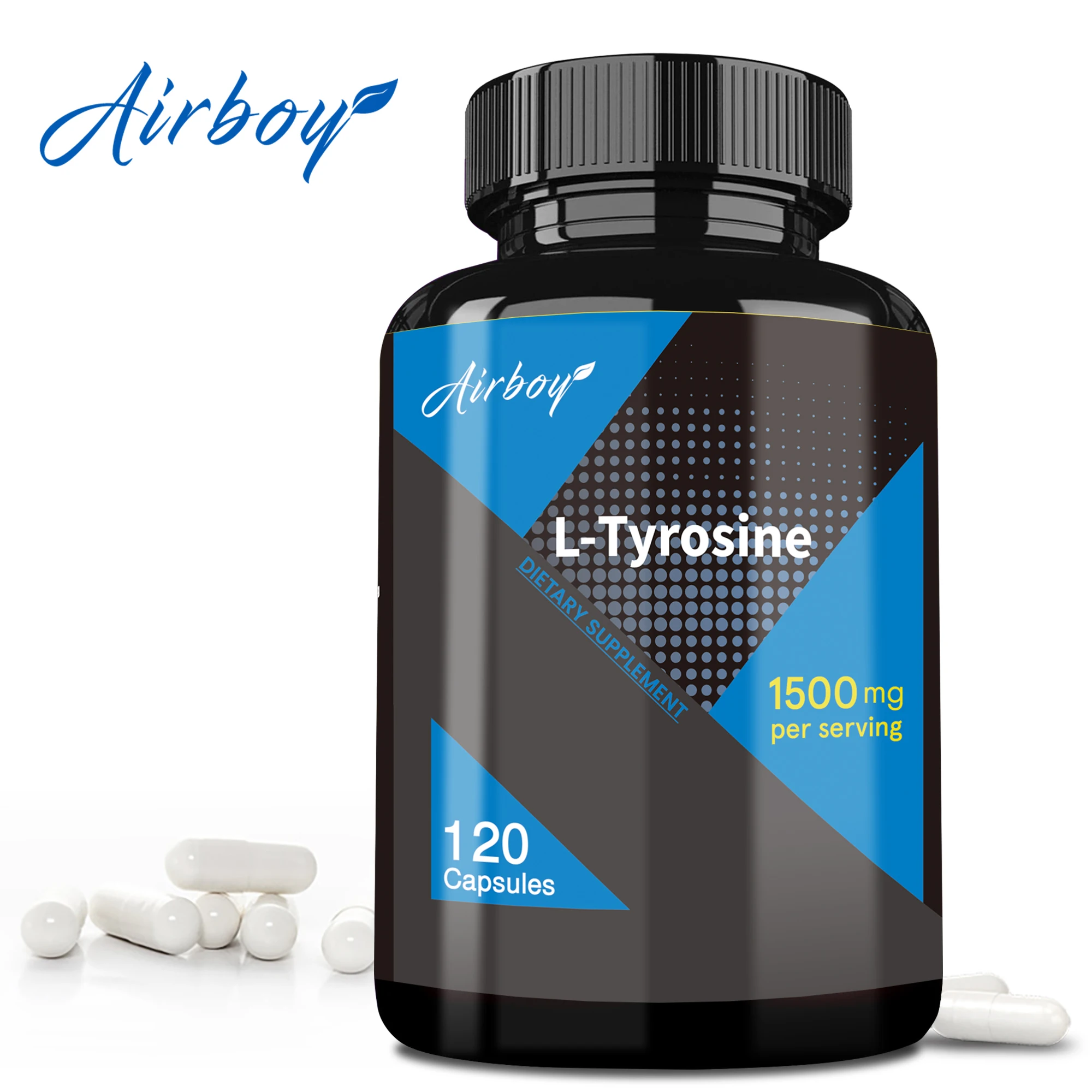 L-Tyrosine - Supports Natural Energy Production, Sports Nutrition, Supports Memory and Concentration - 120 Capsules