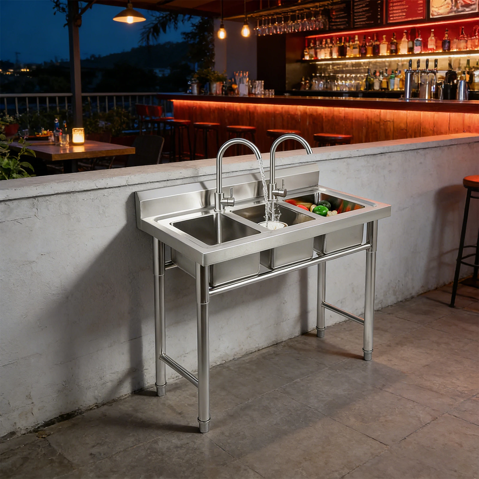Commercial Kitchen Sink - Ticari Mutfak Bar Lavabosu, 304 Paslanmaz