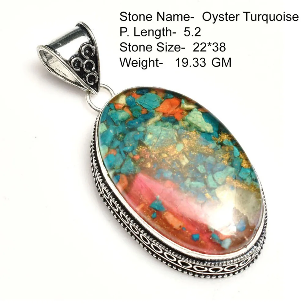 Echte labradoriet turquoise antieke hanger