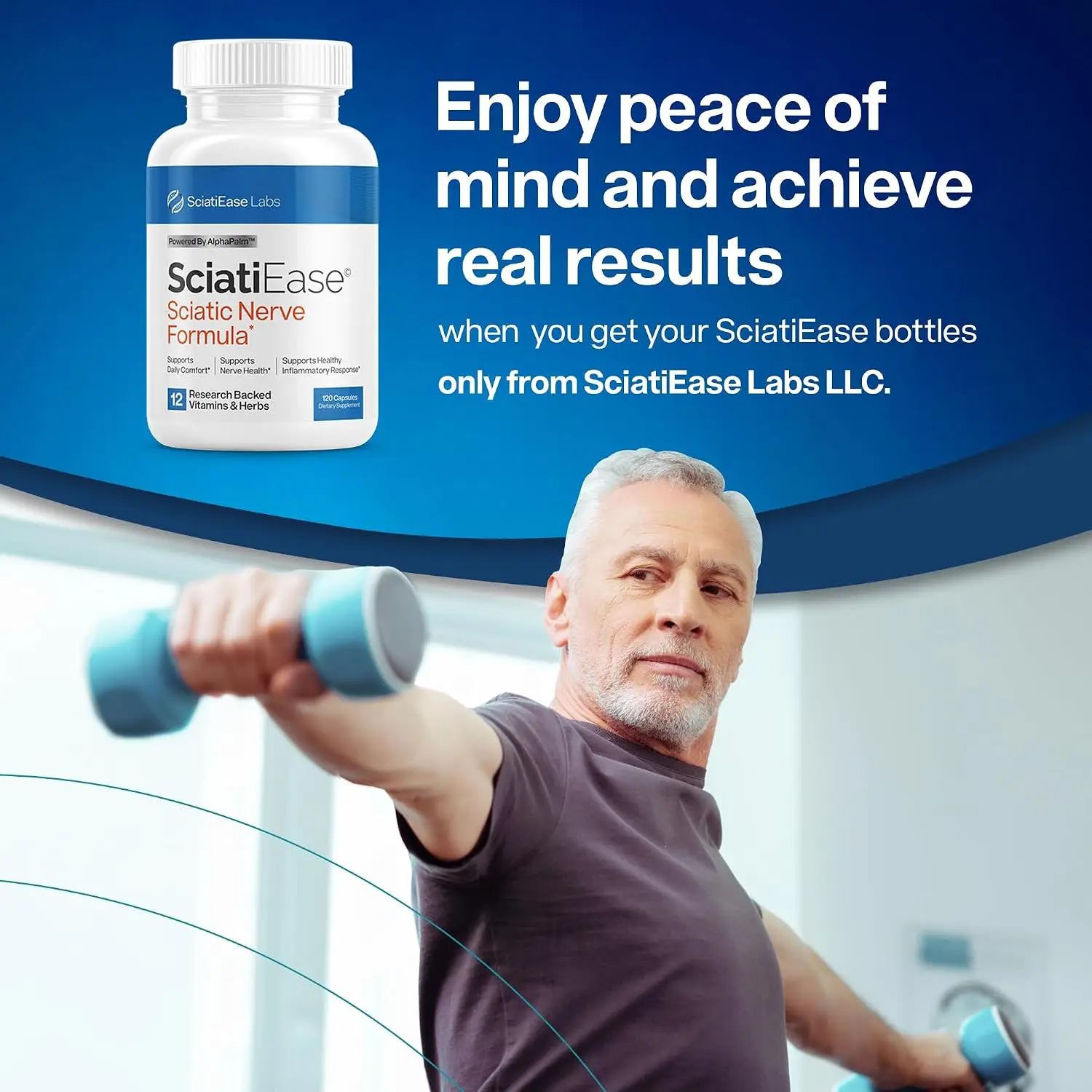 SciatiEase Sciatic Nerve Health Support Supplement, 120 Capsules