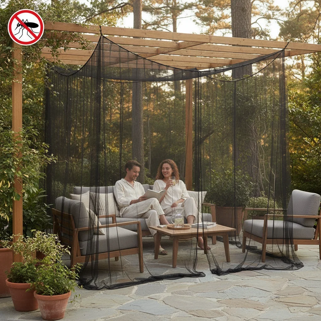 Rede Mosquiteira Externa para Gazebo, Pátio e Jardim, Tenda Grande com Tela Anti-Insetos para Camping e Quintal no Verão
