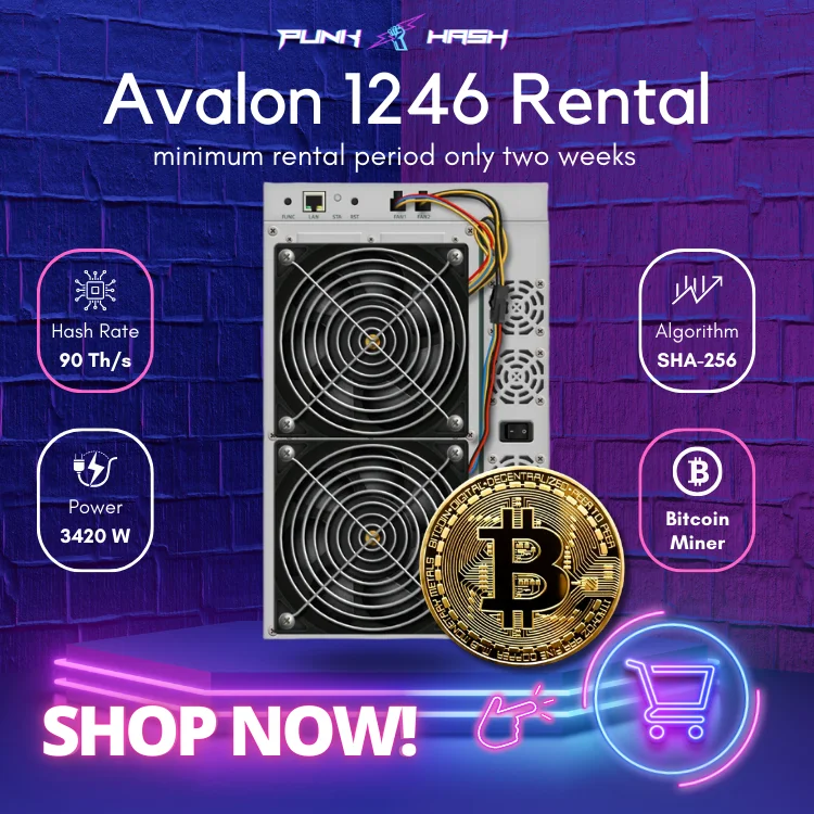 ASIC Miner Verhuur Canaan Avalon BTC Miner Avalon A1246 90Th/s 3420W 1246 ASIC BTC BCH Miner Avalon 1246 Bitcoin Miner