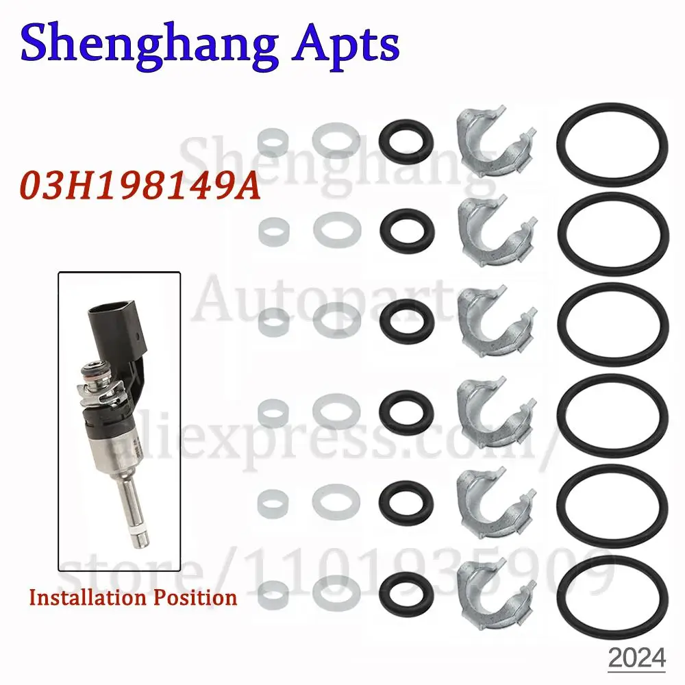 

Fuel Injector Repair Seal Kit For VW Touareg Passat Eos CC Audi Q7 3.6L 06-16 95511091100,03H198149A,03H 198 149 For 03H906036E