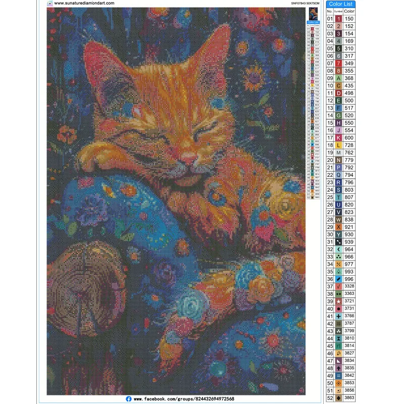 Sunature Diamond Painting Art Full Square Round Drills Cat Diamond Painting Kits