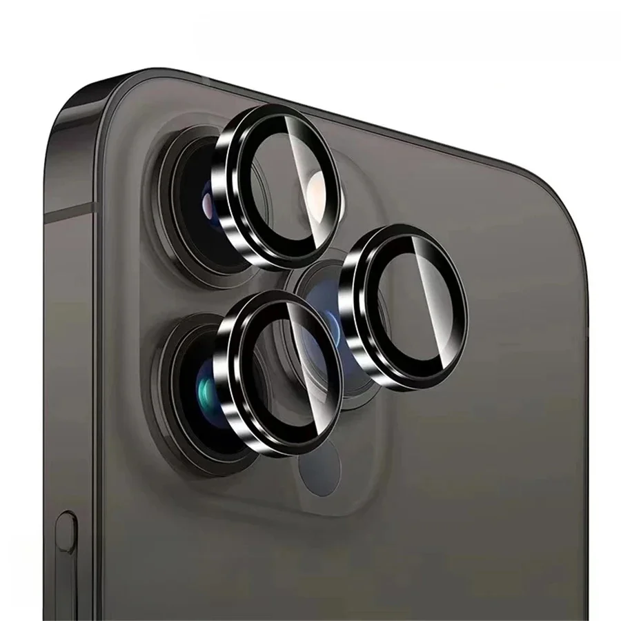 Originele Titanium Kleur Camera Protector Voor iPhone 16 Pro Max 15 14 13 12 Mini Pro Max Metalen Ring Gehard Glas lens Cover Cap - afbeelding 2