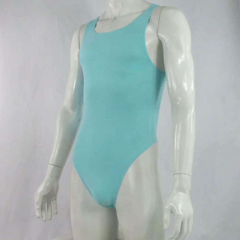 Mens G3932 bodysuit Thong Leotard Nylon spandex High Cut new style Silky Thin Jersey