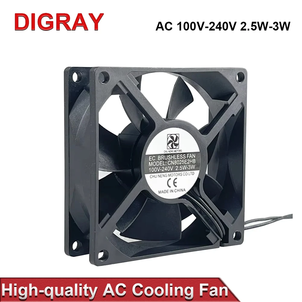 DIGRAY CN8025E2HB 80*80*25MM 100~240V AC 2.5W-3W High Quality Industrial Cooling Fan