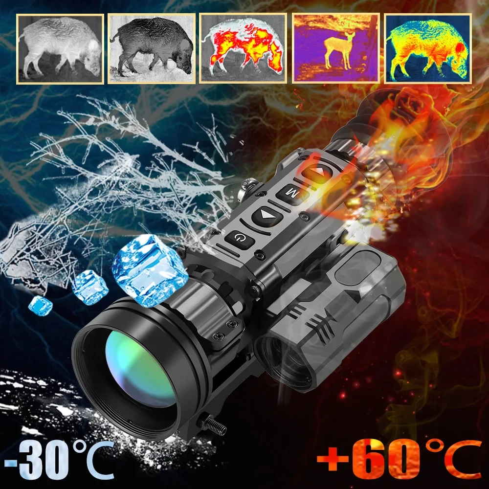 Pocket Size Thermal Monocular for Outdoor Hunting Target Search Pseudo-Color Heat Camcorder Thermographic Imaging (35mm)