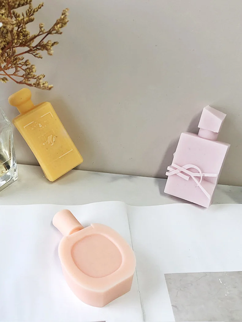 New Make Candle Mold Silicone Geometric Bottle Form Silicone Candle Mould Soy Wax Soap Gypsum Epoxy Mold Candles Making Supplies