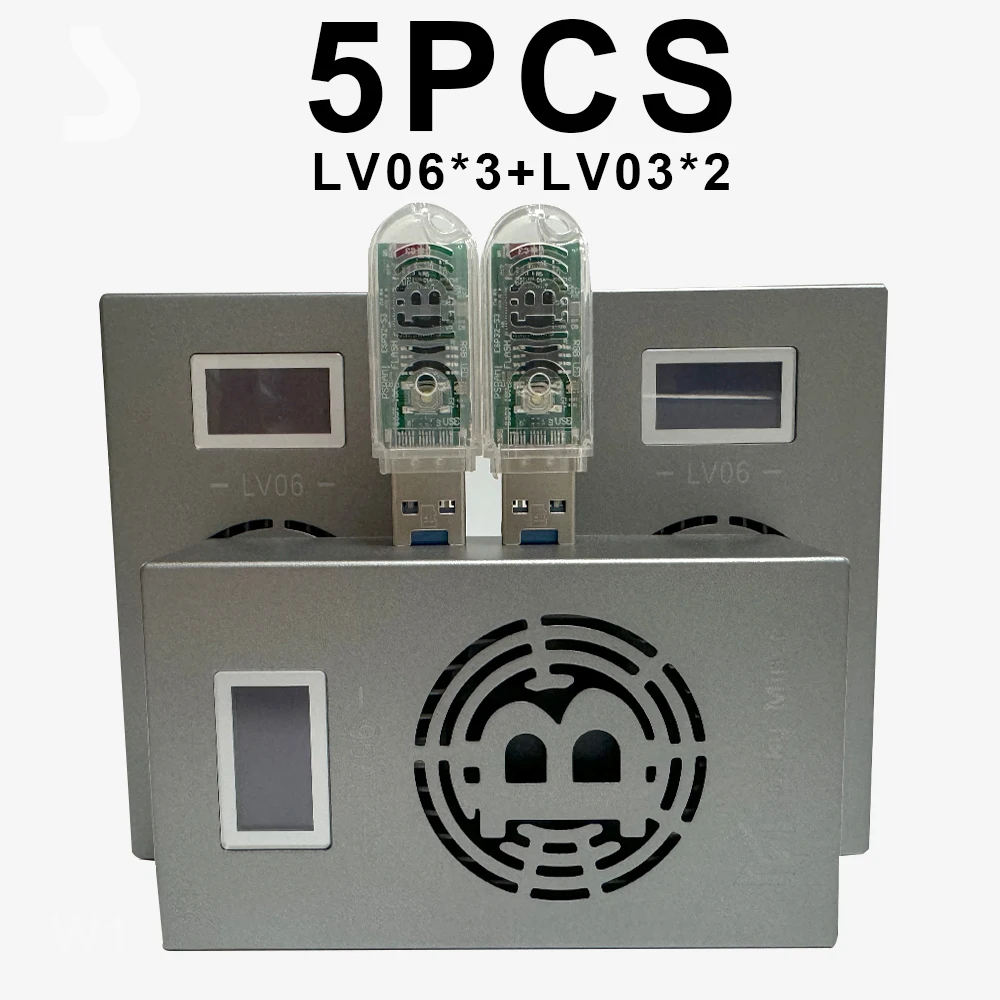 

3 pcs LV06 and 2 pcs LV03 lucky miner lottery miner BTC BCH BSV DGB BM1366 SHA256 WIFI crypto miner solo btc miner mini miner