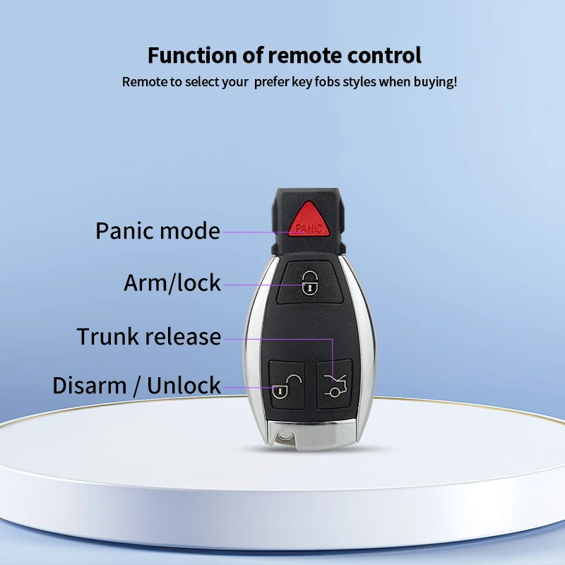 EASYGUARD replacement keyless Entry fit for benz FBS4 cars with turn key to Start only remote lock unlock system trunk release