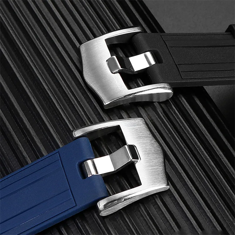 20mm Rubber Strap Curved End for Omega Seamaster 300 Waterproof Diving Stainless Steel Buckle Men Replacement WatchBand