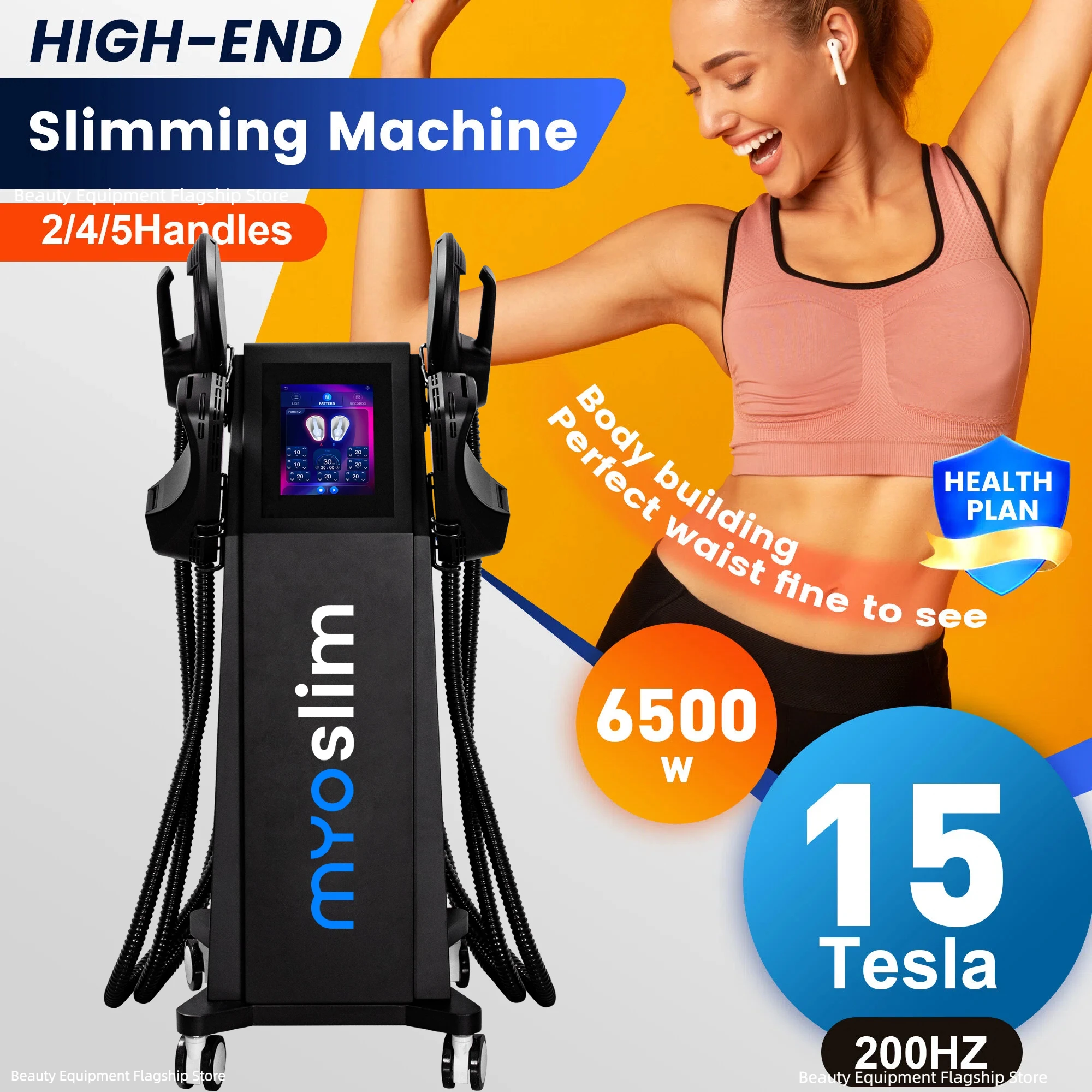 

15 Tesla 6500W EMS RF Body Slimming Machine Professional Muscle Building Fat Burning Salon Equipment