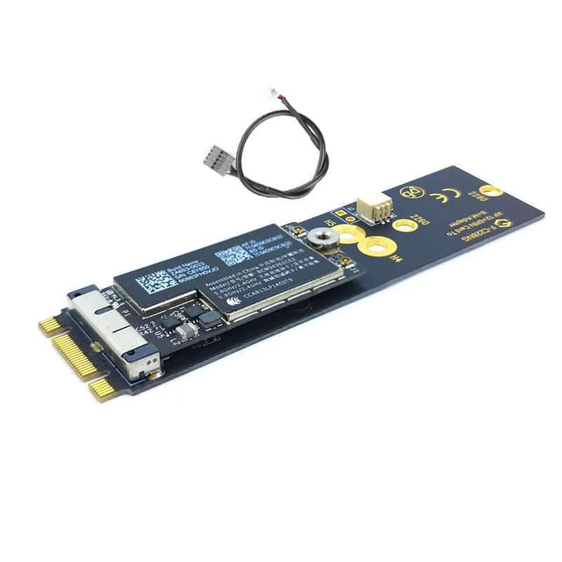 BCM94360CS2 For Hackintosh mac OS Wifi Card 12+6Pin for BT 4.0 WiFi Wireless Card Module to NVME M.2 NGFF Key M Adapter