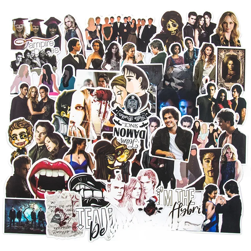 AliExpress 10/30/50PCS American TV series The Vampire Diaries Graffiti Sticker Notebook Guitar Bike Skateboard