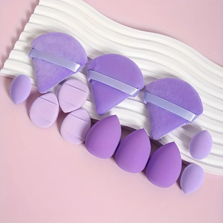 3 zestawy gąbeczek do makijażu do stosowania na sucho i na mokro, odpowiednie do wszystkich typów skóry, specjalnie zaprojektowane do konturowania, zestawy narzędzi do makijażu.