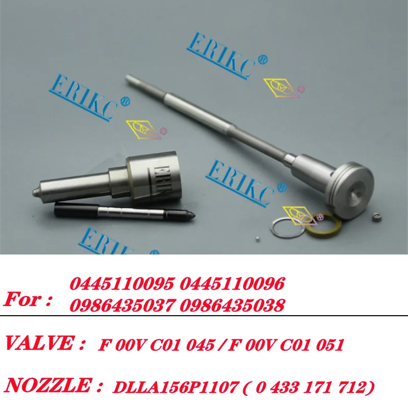

ERIKC 0445110120 0445110121 комплект для ремонта дизельного инжектора DLLA156P1107 0433171712 клапан F00VC01045 для BZ