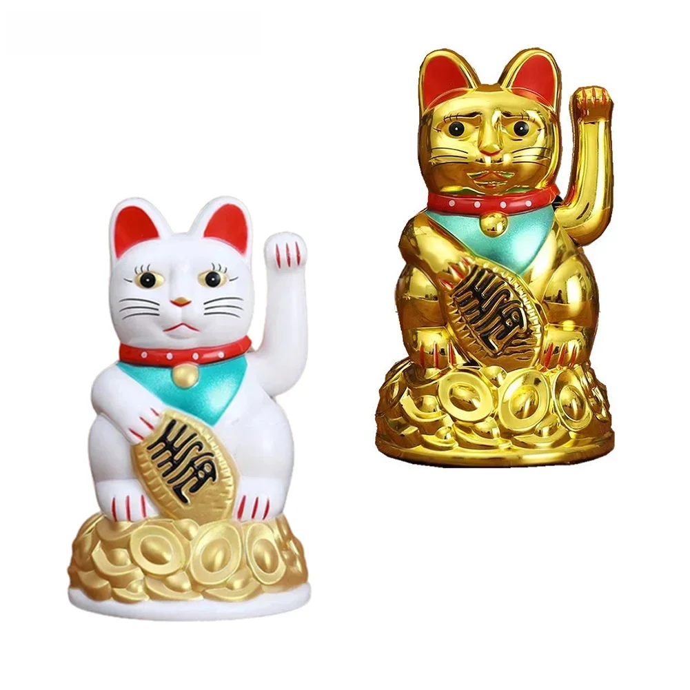 Chinese Gelukkige Zwaaiende Kat Wenkt Maneki Neko Goud Fortuin Feng Shui Mascotte Brengt Rijkdom-Geluk Voor Thuiskantoor Decor - afbeelding 2