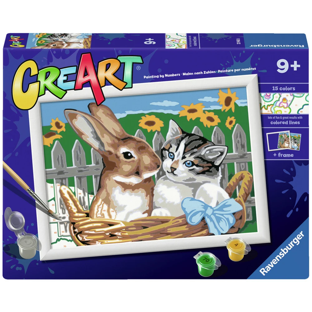 RAVENSBURGER CREART FRIENDS IN THE BASKET PAINTING KIT, 23943, original, toys, boys, girls, gifts, collector, store, new, games, family, puzzle