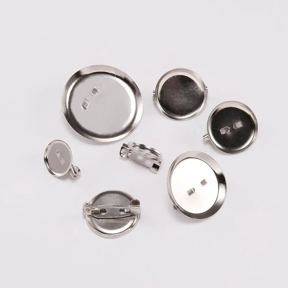 50 sztuk/partia rod okrągła broszka podstawa wykroje Cabochon tace z broszką przypinki Cameo Cabochon ustawienie podstawy dla DIY tworzenia biżuterii — zdjęcie 2