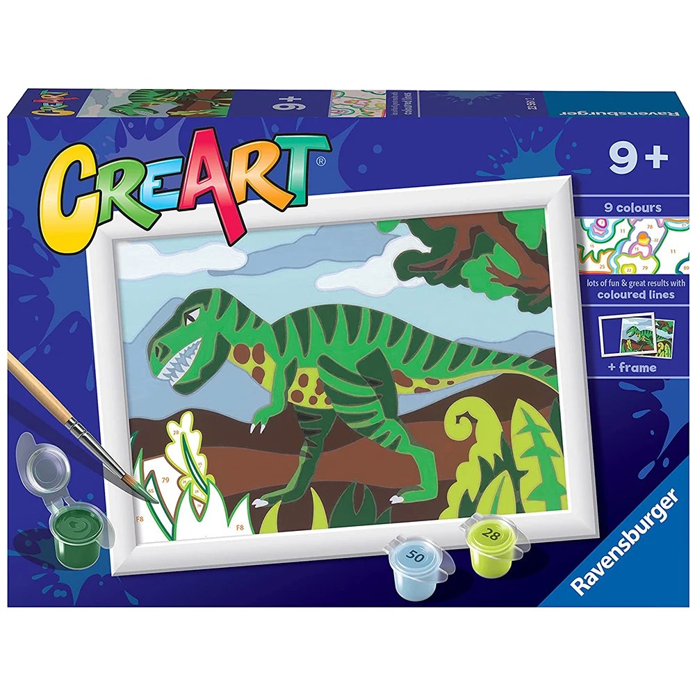 CreArt Kit painting-dinosaur, Ravensburger, 23561, original, toys, children, girls, gifts, collector, shop, new, games, family, puzzles