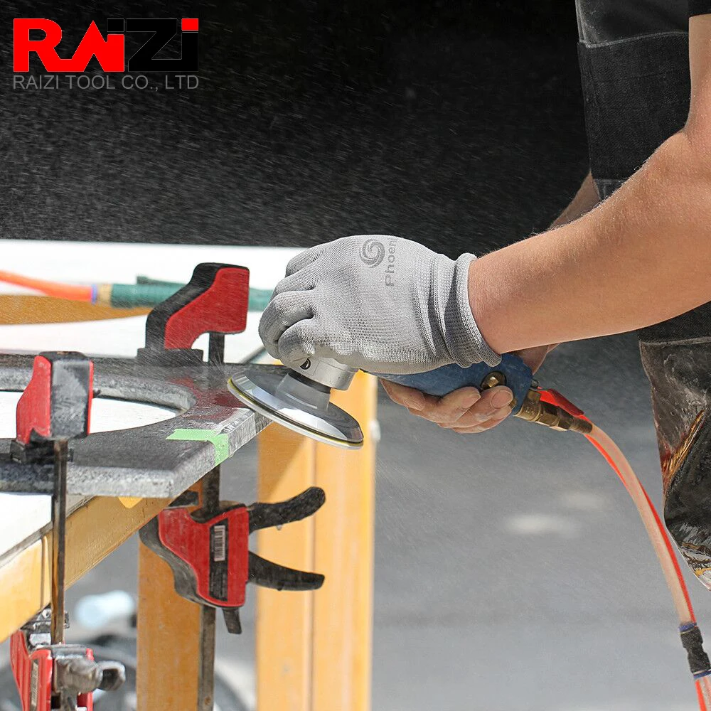 Imagem -02 - Raizi pc ar Polisher Molhado com Polegada Almofada de Apoio M14 Linha para Mármore Granito Pedra Polimento Máquina Pneumática Ferramenta ar