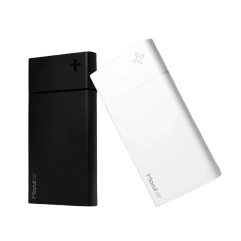 Morui S1 10000mAh auxiliary battery 2 units simultaneously charged 5 pin cable safe slim portable black