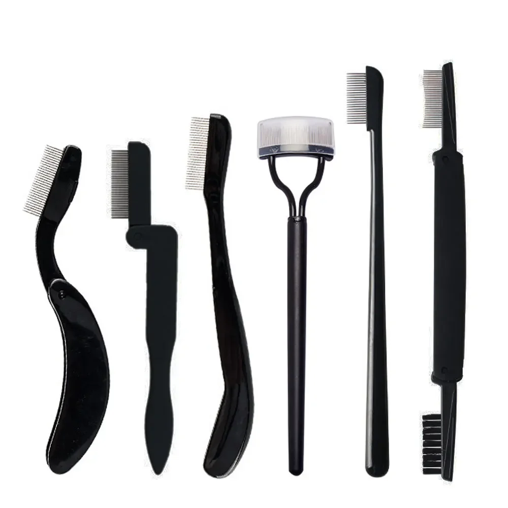 1 Pcs Black Foldable Eyelash Brush Comb Beauty Makeup Lash Separator Stainless Steel Eyelash Curler Mascara Curl Cosmetic Tool