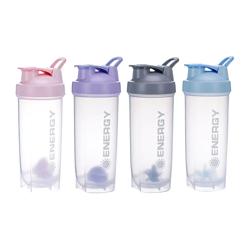 Bouteille d'eau de sport 500/700ml, Shaker de protéines, tasse de jus Portable de voyage en plein air avec étui à poudre, tasses à café, bouteille de boisson anti-fuite