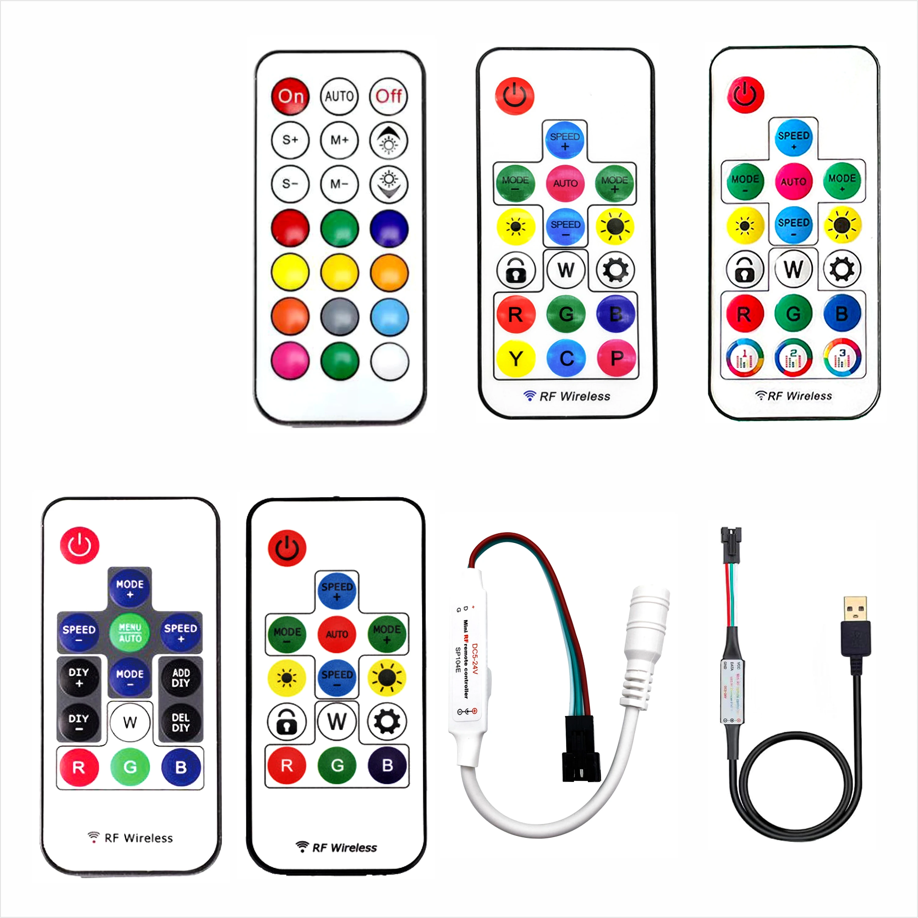 RF قطاع صغير التحكم عن بعد LED بكسل قطاع تحكم 14/17/21 مفتاح USB DC5-24V WS2811/2812/2813/2815 وحدة تحكم بسيطة RGB LED #5
