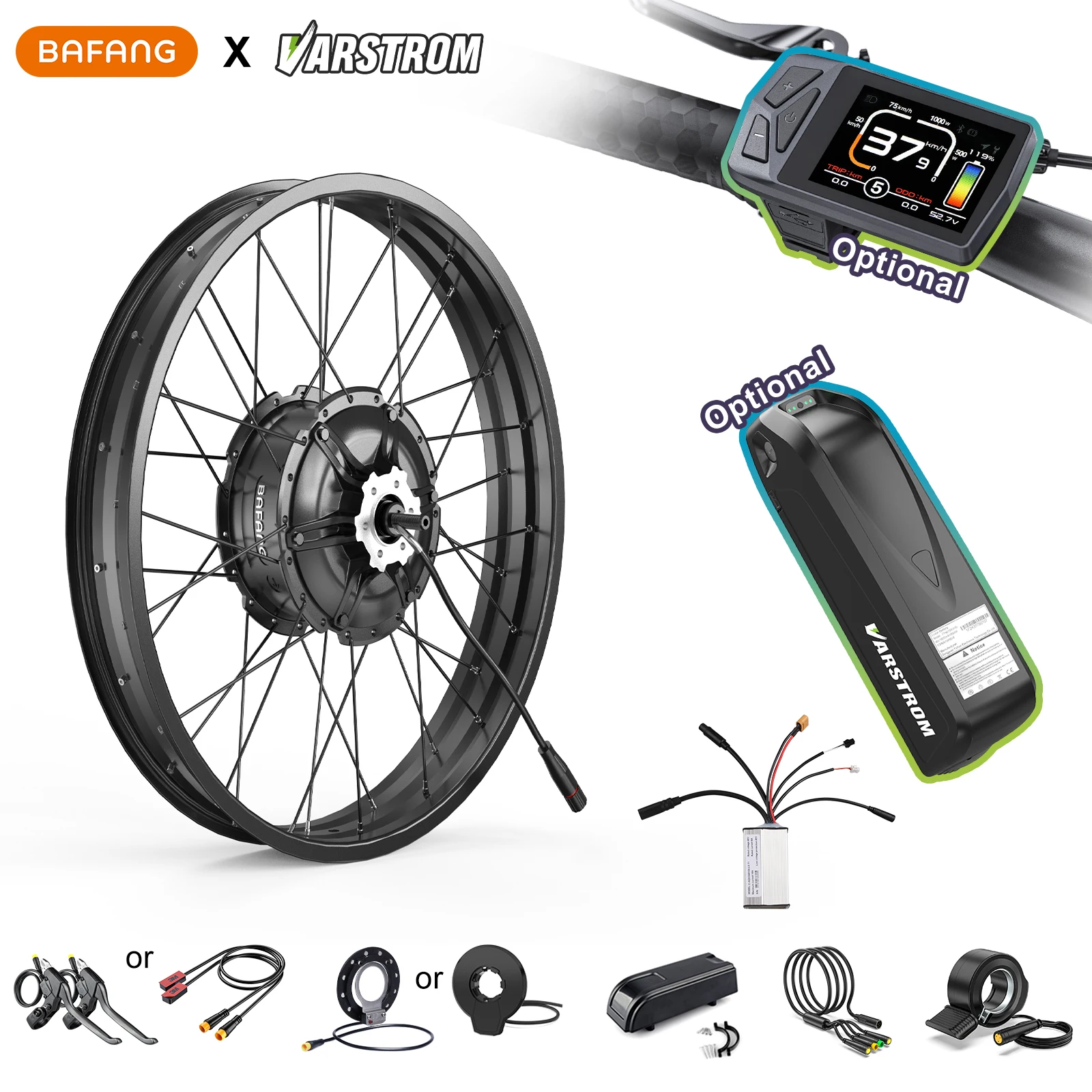 BAFANG G062 1000W Motore mozzo posteriore 8Fun H550 48V Kit conversione Ebike Fat Tire 20"x4.0 26"x4.0 Driver bici elettrica per Snow Beach Fat Bike con batteria litio Hailong 48V 30AH 52V 20AH 25Ah