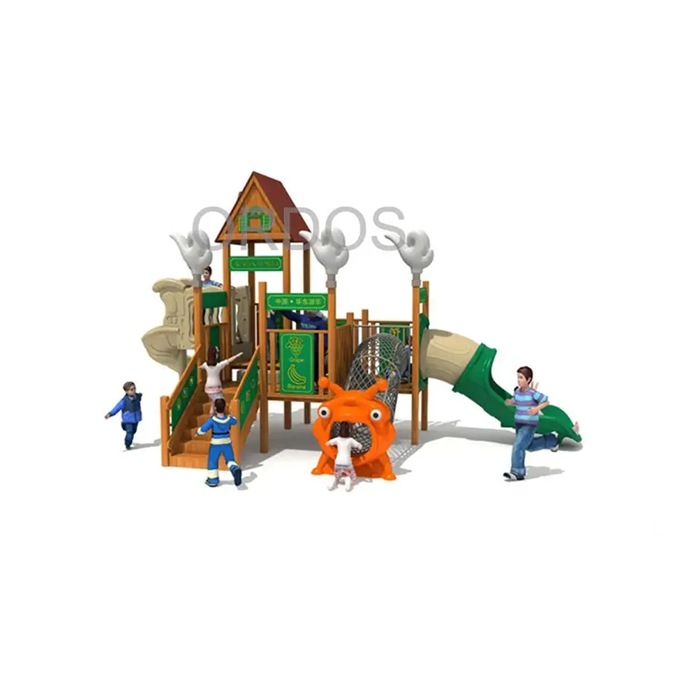 Cheap Price Children Wooden Outdoor Playground Theme Amusement Slides Equipment