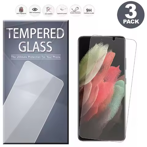 For Samsung Galaxy S21 Plus 5G Tempered Glass Screen Protector [3-PACK] Clear