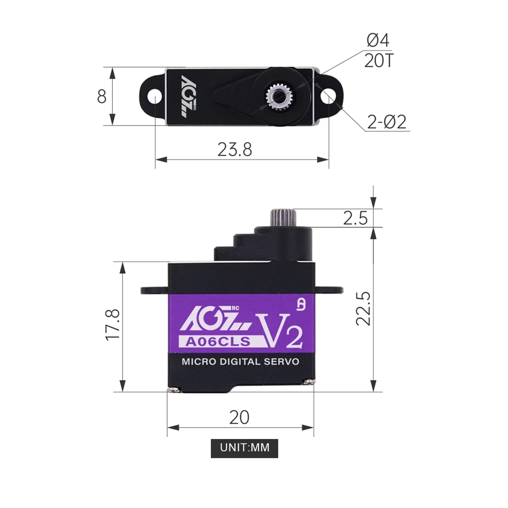 AGFrc Servo Coreless Titanium Gear 0.066sec 2.2kg-cm 6g Micro Digital Servo For Mini Scale Cars Model: A06CLS V2