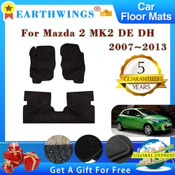 For Mazda 2 MK2 DE DH 2007~2014 Mazda2 5 Door Hatchback and Sedan Car Floor Mats Carpet Cover Anti-slip Rug Foot Pad Accessories