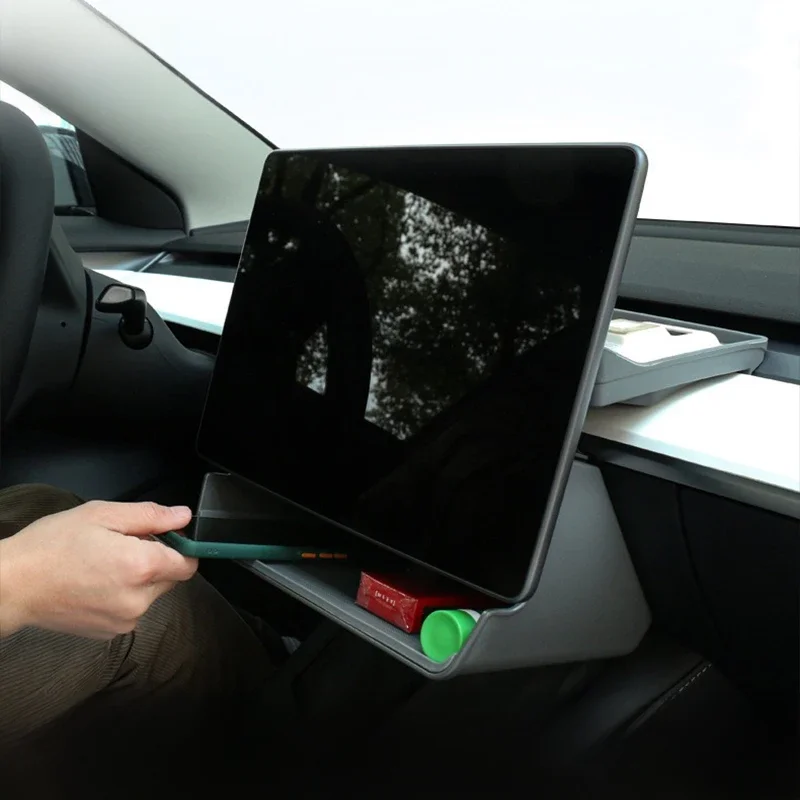 NovaAcc for Tesla Model 3 Y Under Screen Storage Organizer Over Center Console Display Tray Storage Box Interior Accessories