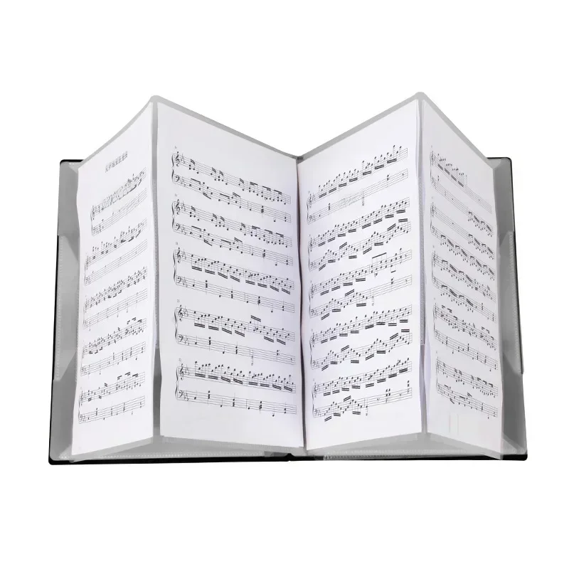 Flatsons FB-02 Klips muzyczny Uchwyt na nuty w formacie A4 Arkusz papieru Organizer na dokumenty Folder 20 kieszeni na gitarę Fortepian Skrzypce — zdjęcie 2