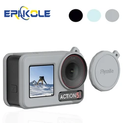 For DJI Osmo Action 5 Pro Silicone Sleeve Protective Case & Screen Protectors & Len Cap for DJI Action 3 4 5 Pro Accessories