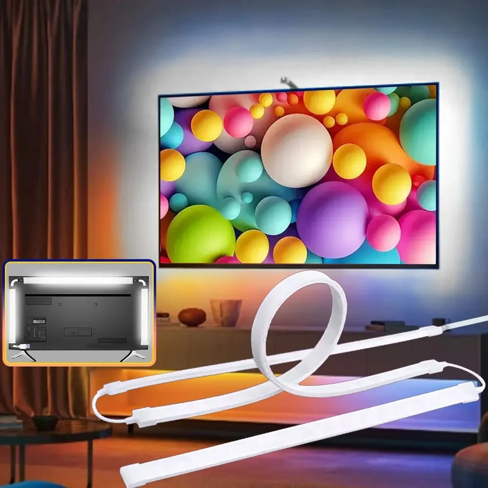 5V Usb Smart Tv Led lumières bureau lumière PC Tv Led rétro-éclairage pour 24-65 pouces 6500K TV LED rétro-éclairage pour TV, jeux, intérieur