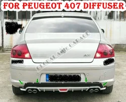 For Peugeot 407 Diffuser Rear Bumper Extension Attachment 2005 2006 2007 2008 2009 2010 Car Styling Auto Universal  Accessory