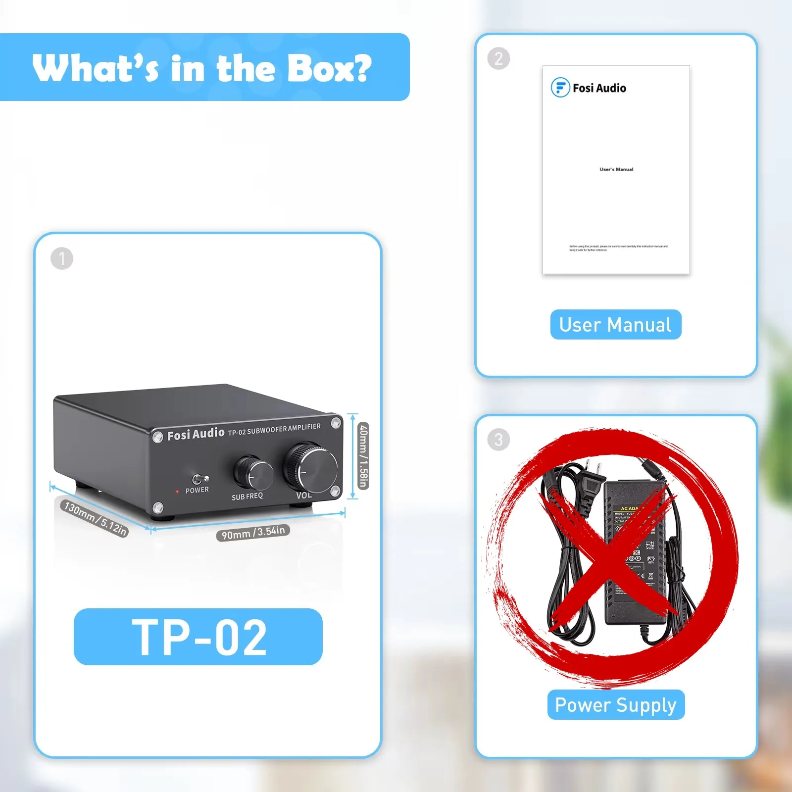 Fosi Audio TP-02 Subwoofer Verstärker HIFI Verstärker Chip TDA7498E Mini Sub Bass Verstärker Digital Class D Integrierte Verstärker 220W 3