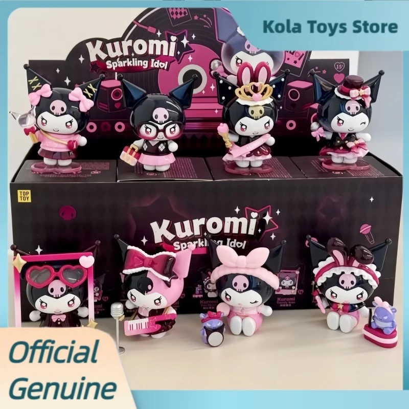 

Genuine Kuromi Sparkling Idol Series Blind Box Figurine Cute Desktop Ornaments Model Toy Kuromi Mystery Box Anime Figure Gift