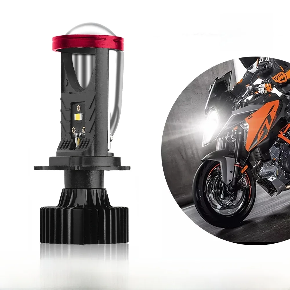 AliExpress CROSSSUNAI 1PC Projector H4 Lens LED Motorcycle Headlight Bulb 30000LM 100W CANBUS Mini Lens Turbo H4 9003 HB2 Hi/Lo Motor Bike Lamp 12V