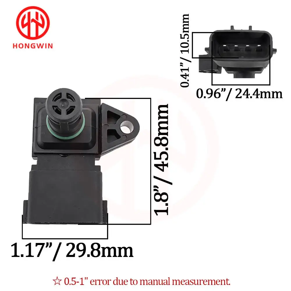 1 Bar Manifold Pressure Sensor Map Sensor 5WK9698 1865A049 A4518206910 1865A049NA For Smart Fortwo Cabrio Coupe 2007 2008-2016