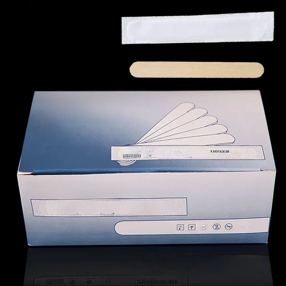 Bâton de cire de tatouage jetable, abaisse-langue en bois stérilisé, paquet individuel, outil de beauté de la langue, 10/30/50/100/200 pièces