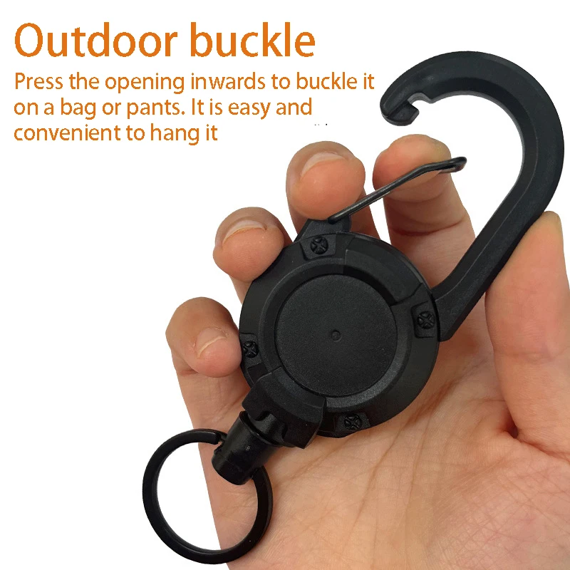 1Pcs Automatic Retractable Wire Rope Antitheft Easy-to-pull Buckle Rope Elastic Keychain Sporty Retractable Key Ring Anti Lost