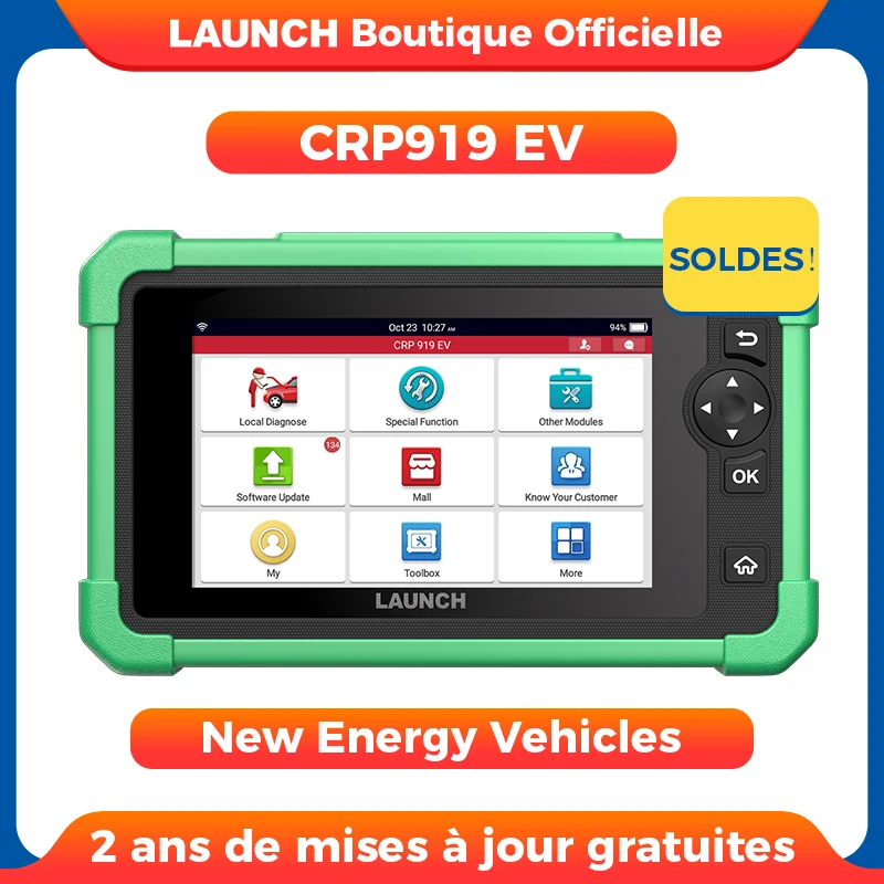 Outil de diagnostic LAUNCH CRP919EV pour véhicules électriques 2 ans de mises à jour gratuites
