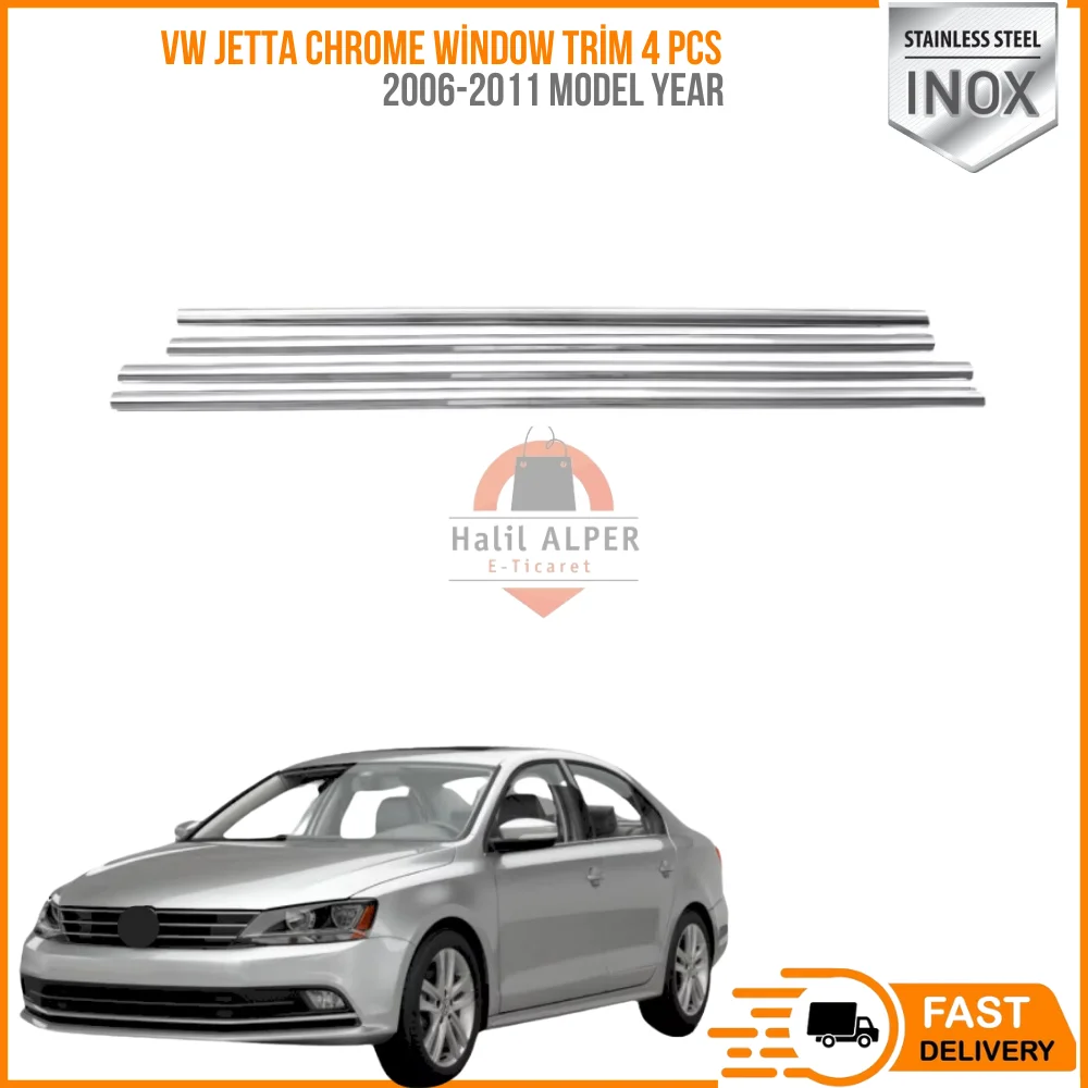 For VW Jetta Chrome Window Cover Tk 2006-2011 4 Pcs Stainless Steel car accesses-Free Shipping